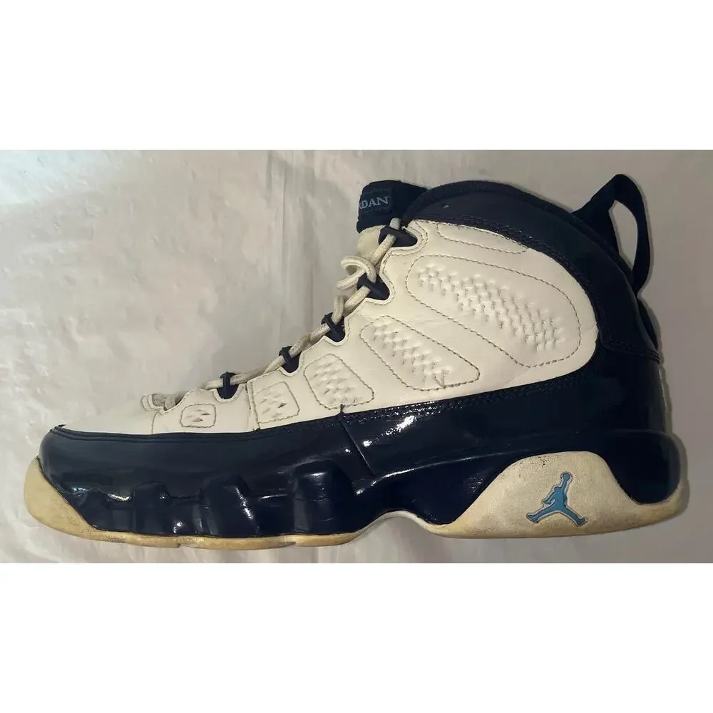 Nike Air Jordan 9 Retro GS UNC White Midnight Navy Youth 6.5Y 302359-145 Shoes